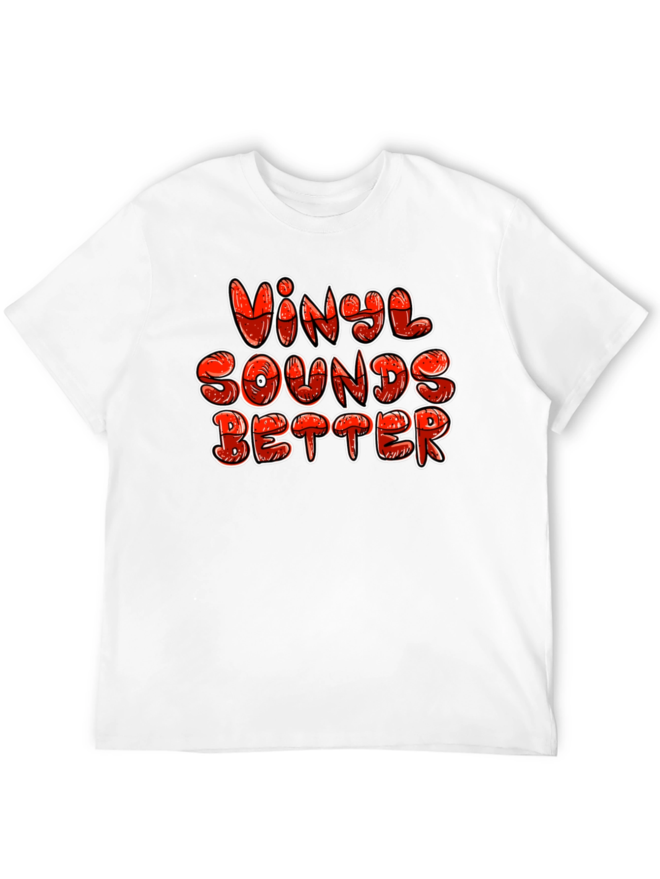 Vinyl Sounds Better Graphic Tee - Black Cotton T-Shirt