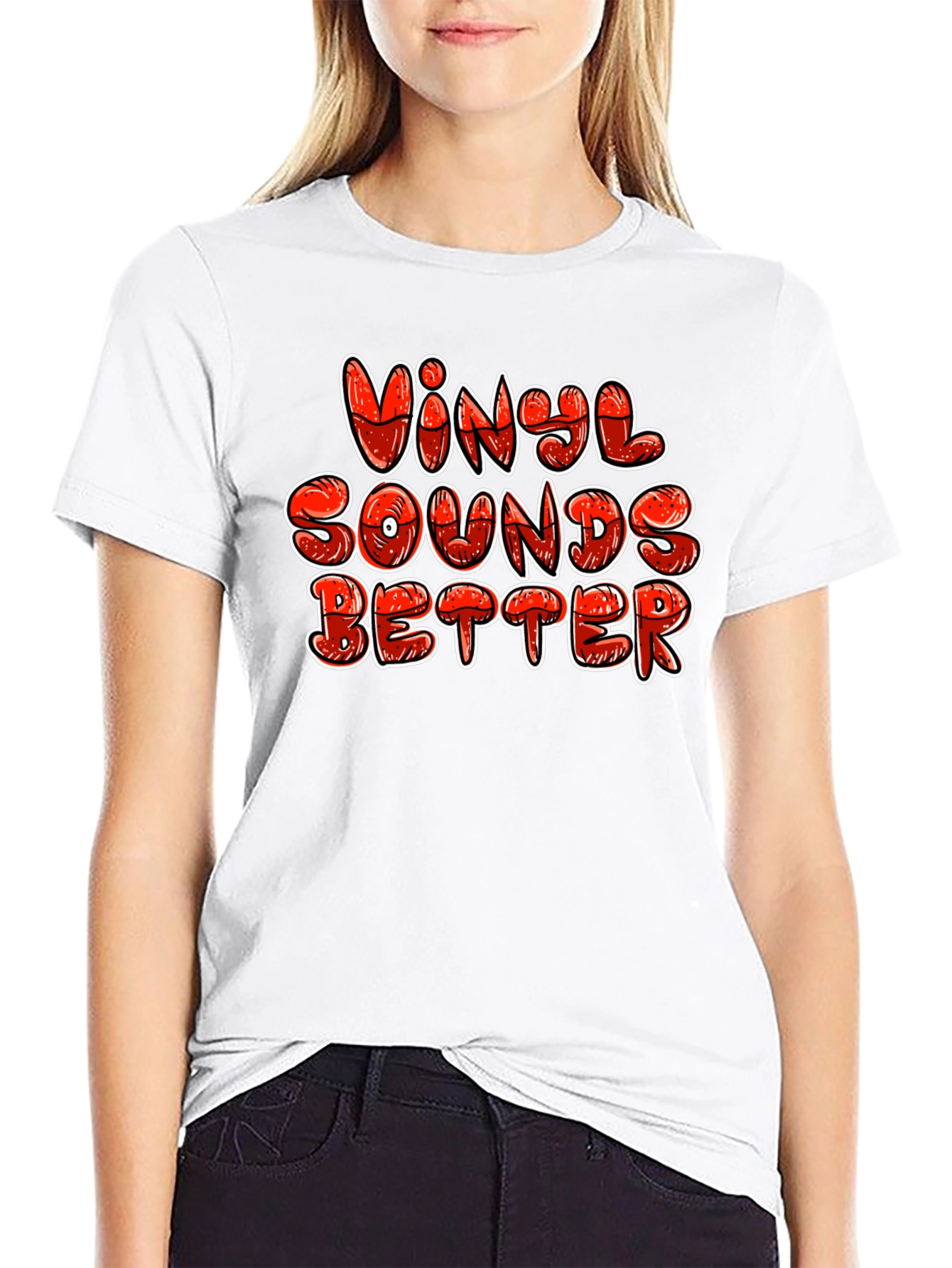Vinyl Sounds Better Graphic Tee - Black Cotton T-Shirt