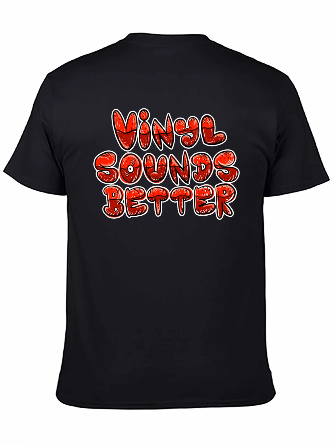 Vinyl Sounds Better Graphic Tee - Black Cotton T-Shirt