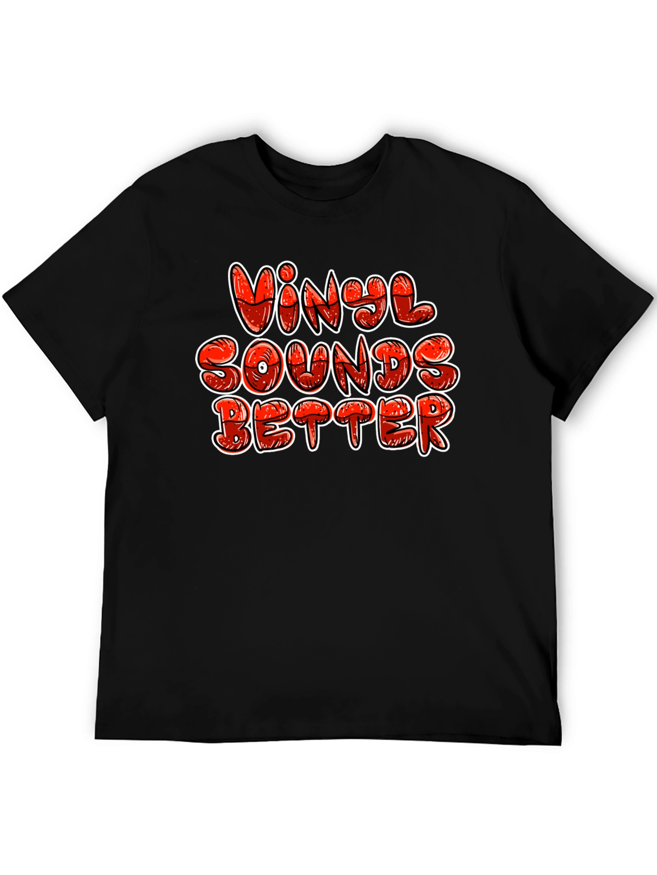 Vinyl Sounds Better Graphic Tee - Black Cotton T-Shirt