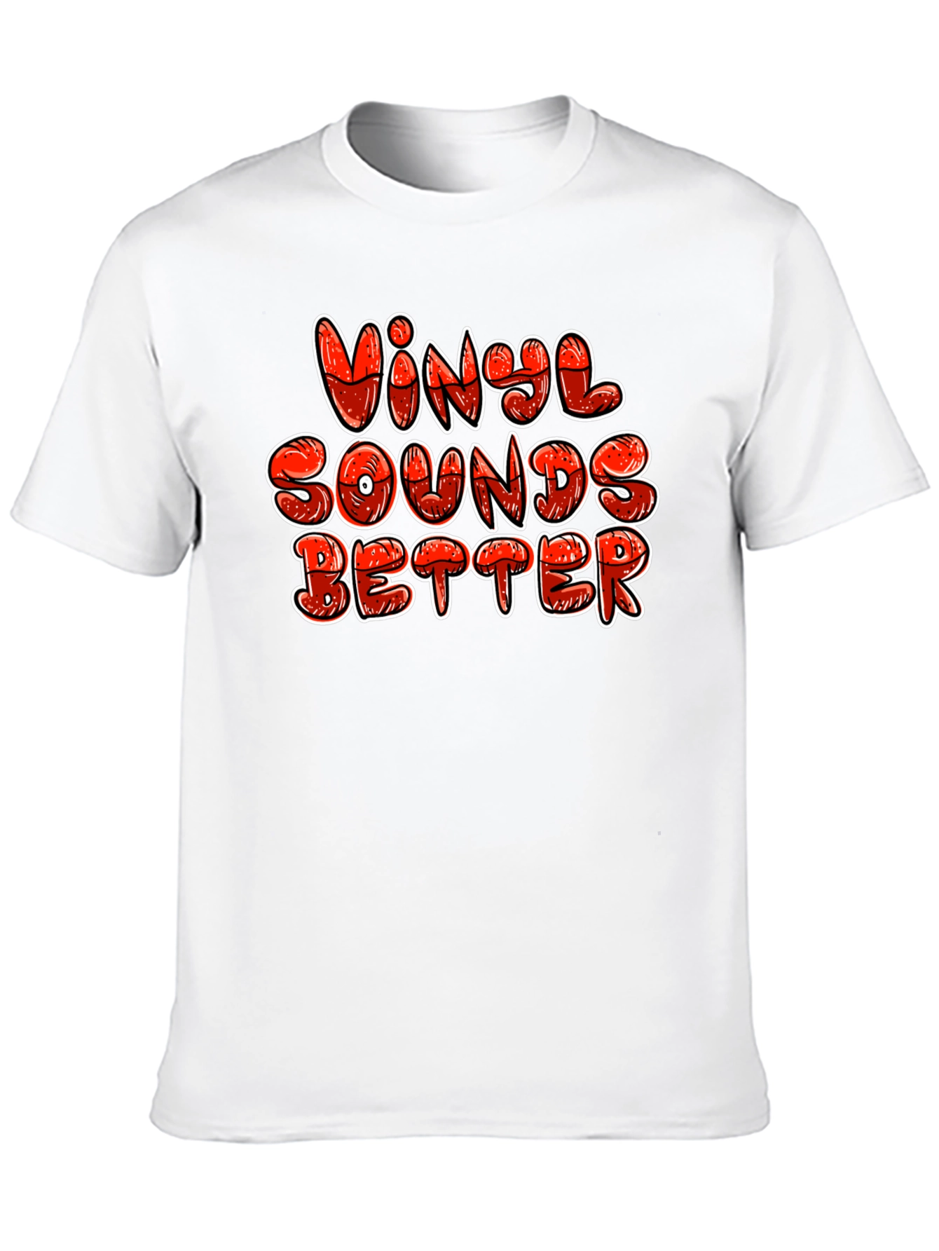 Vinyl Sounds Better Graphic Tee - Black Cotton T-Shirt