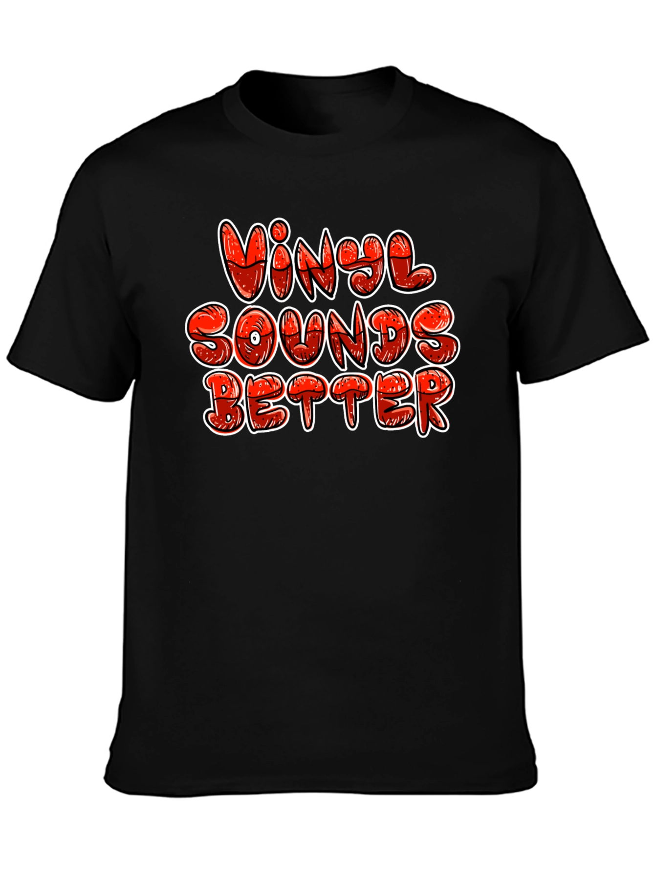 Vinyl Sounds Better Graphic Tee - Black Cotton T-Shirt