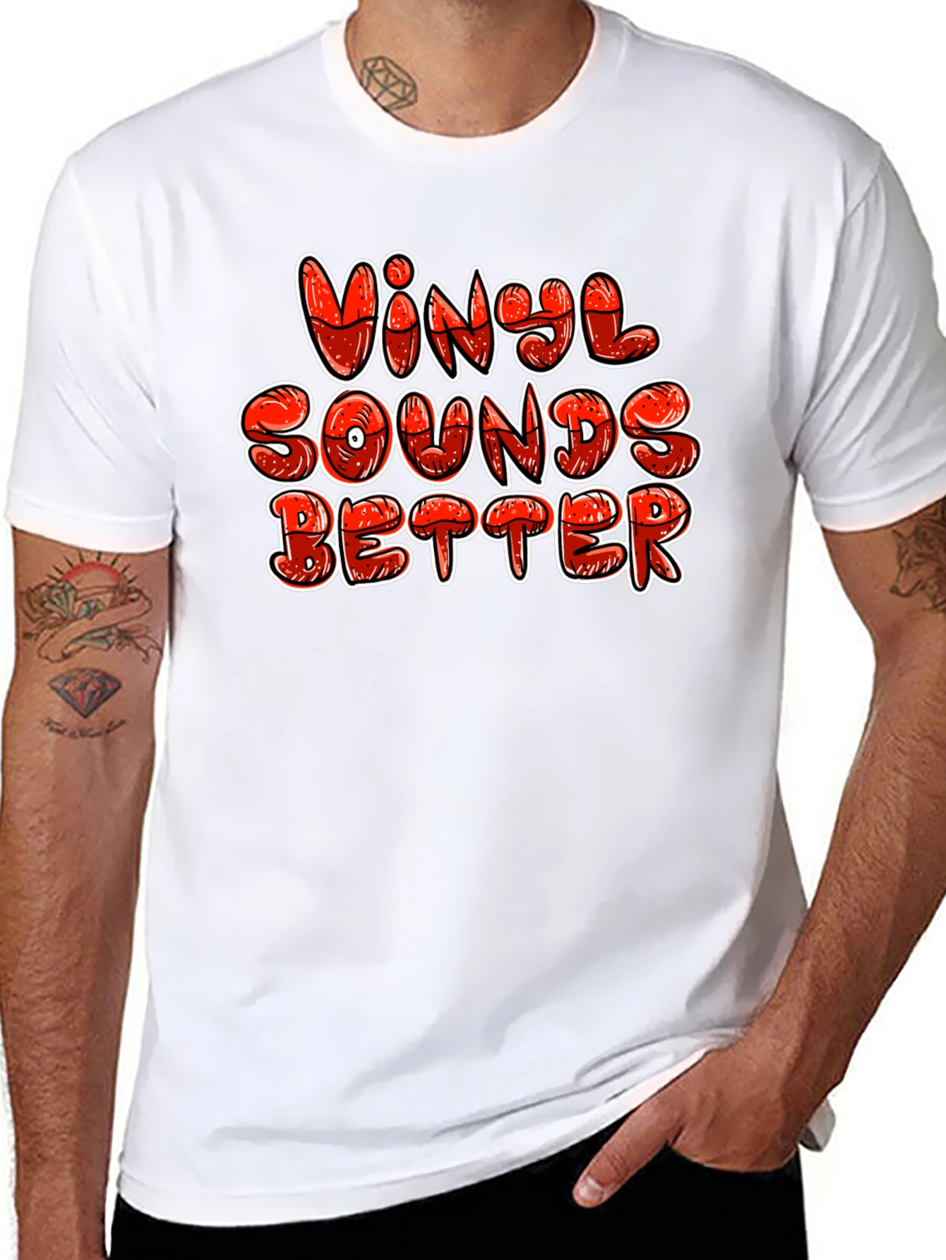 Vinyl Sounds Better Graphic Tee - Black Cotton T-Shirt