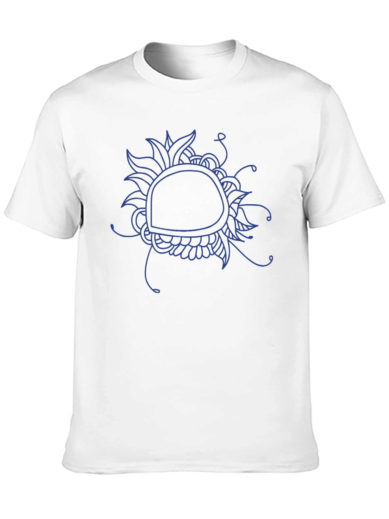 Abstract Floral Graphic Tee - Black Cotton Blend