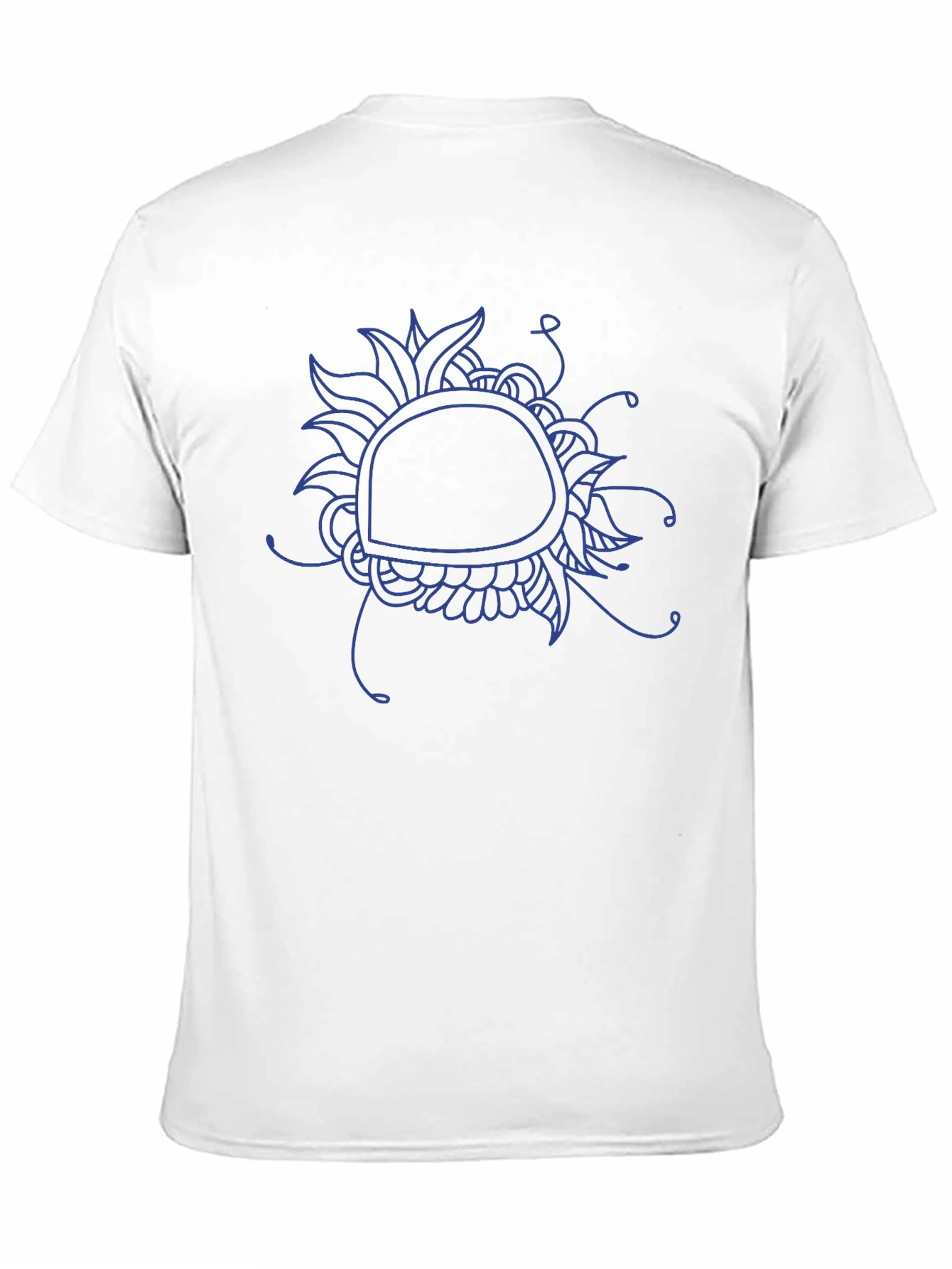 Abstract Floral Graphic Tee - Black Cotton Blend