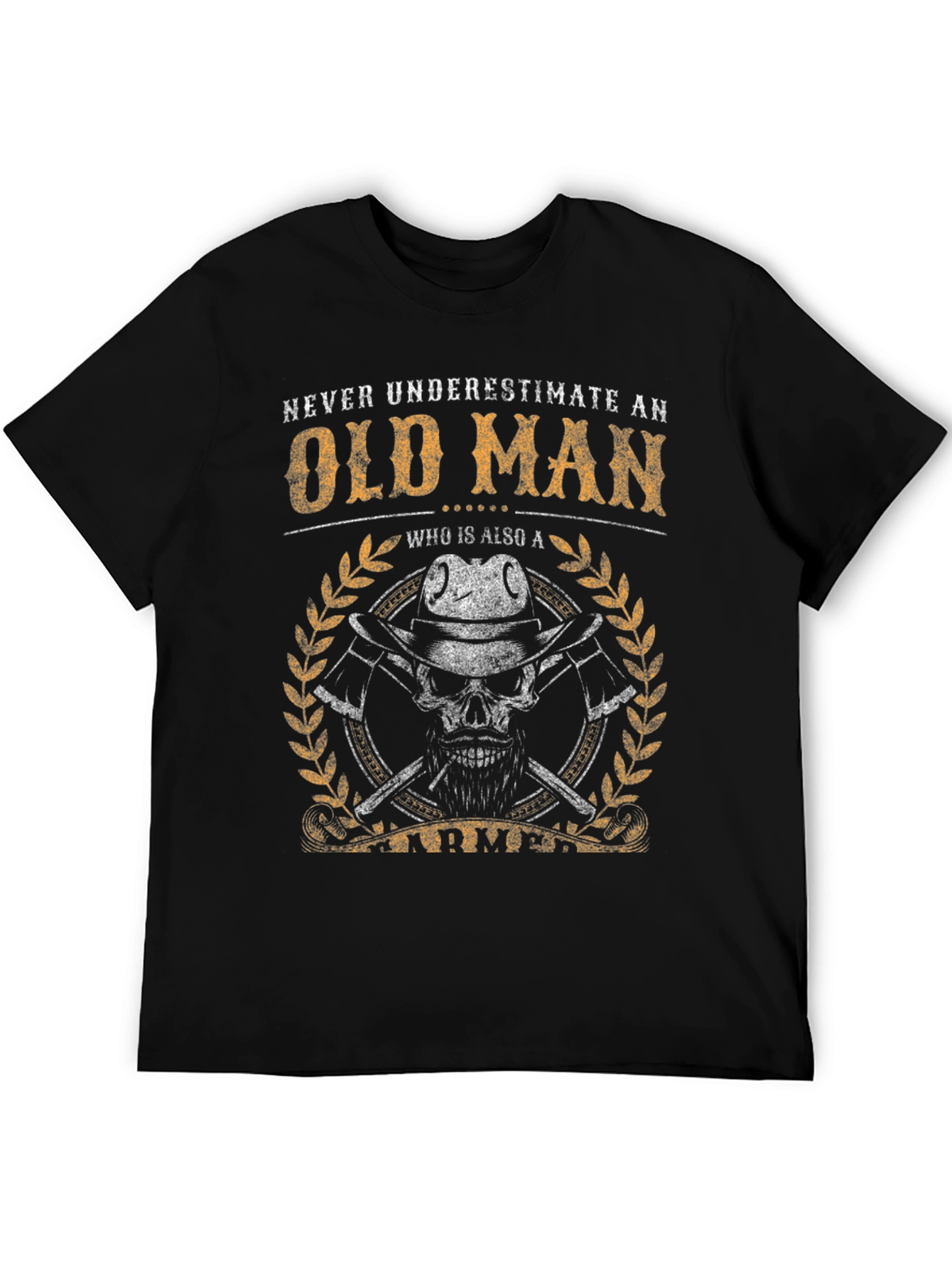 Old Man Armed Graphic Print T-Shirt