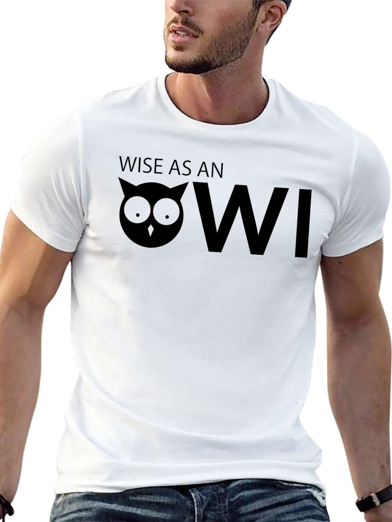 Wise Owl Graphic Tee - Mens Black T-Shirt