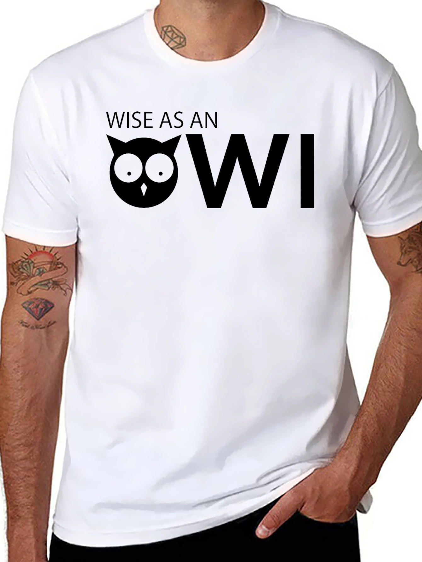 Wise Owl Graphic Tee - Mens Black T-Shirt