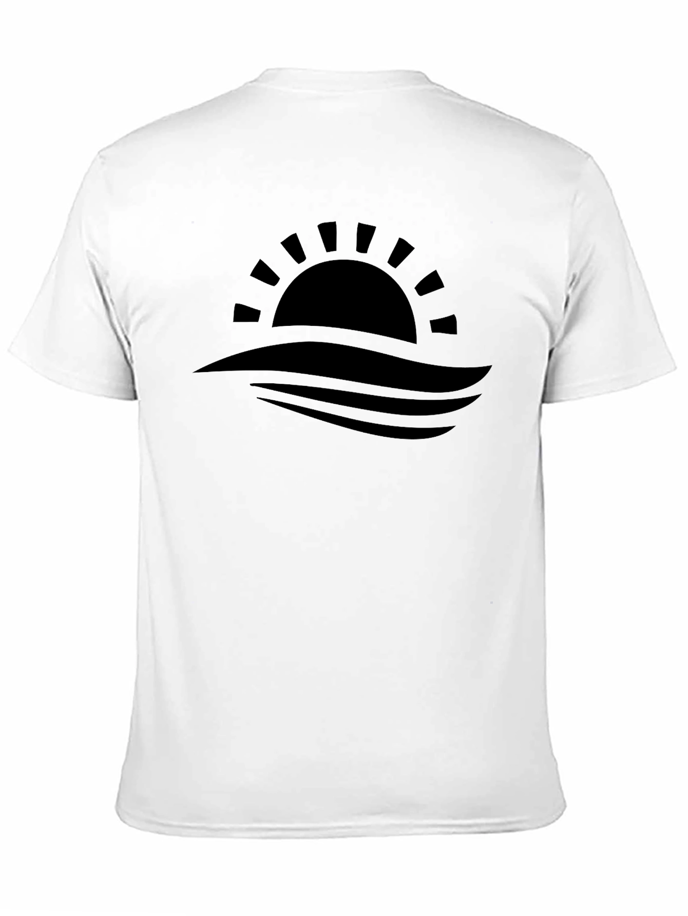 Sunset Waves Graphic Tee - Black Casual Shirt