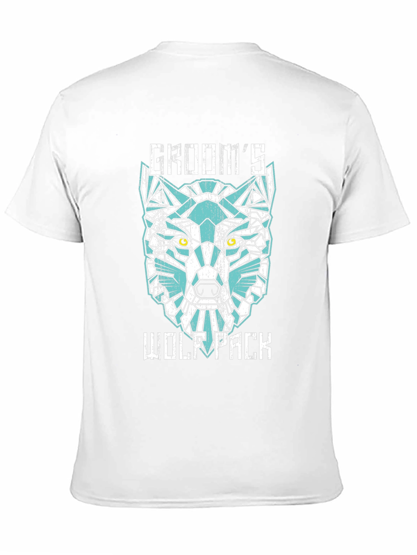 Grooms Wolf Pack Graphic Tee - Modern Geometric Design