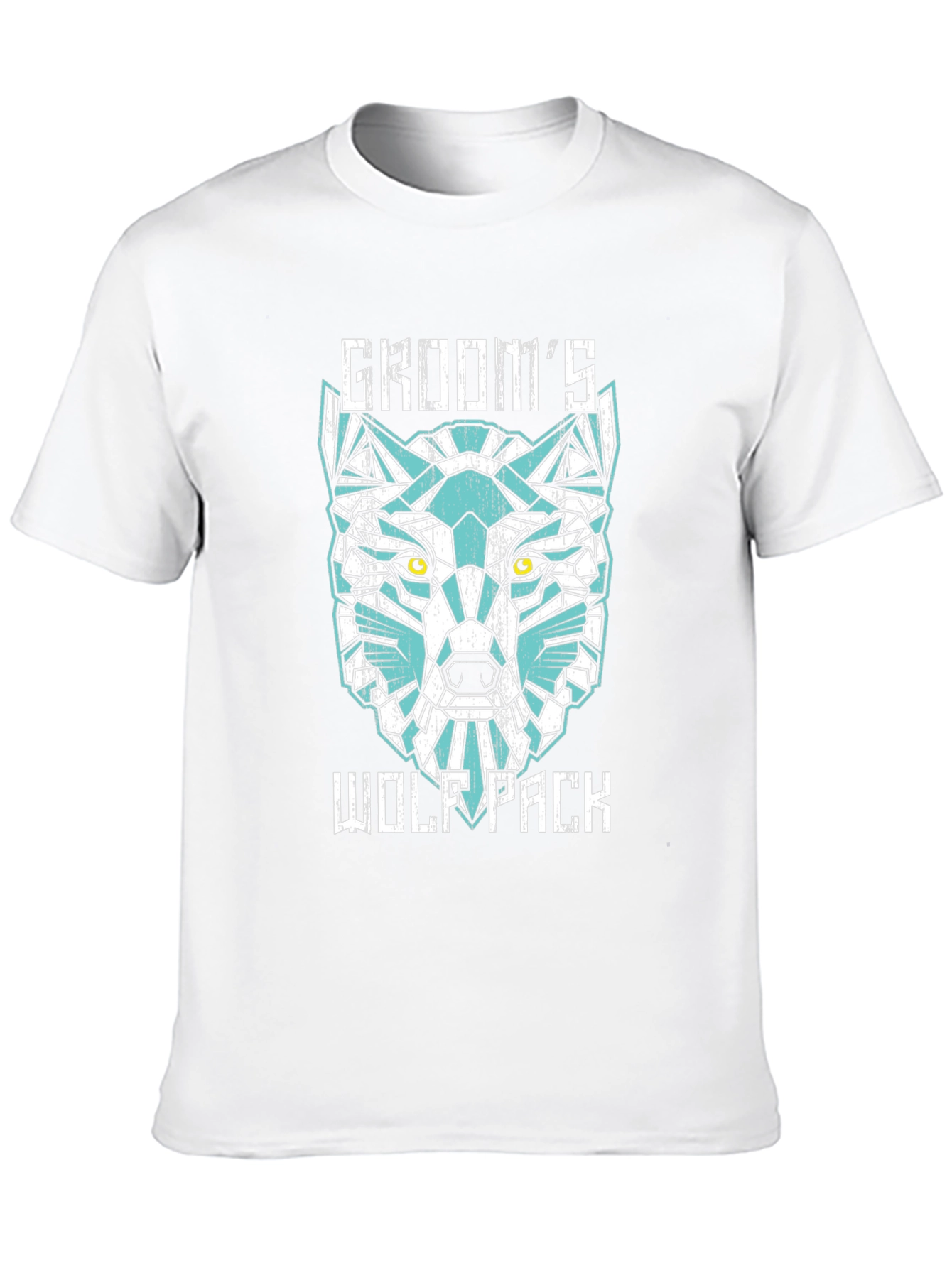 Grooms Wolf Pack Graphic Tee - Modern Geometric Design