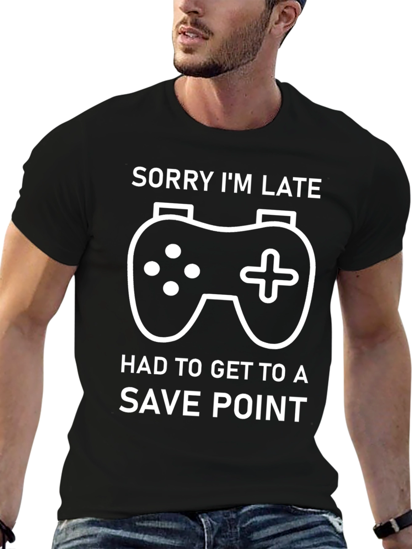 Gamer T-Shirt: Sorry Im Late Save Point Tee