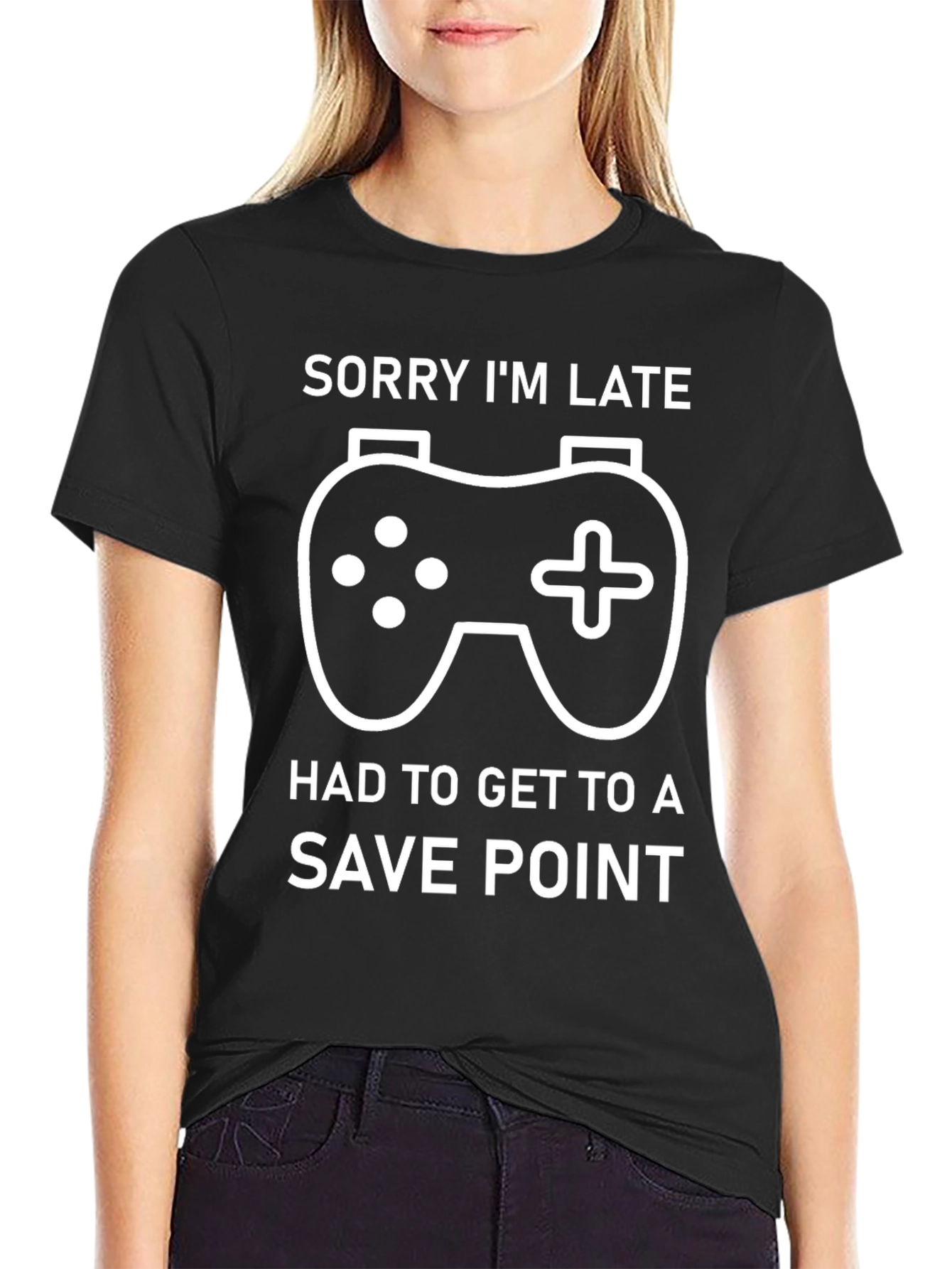 Gamer T-Shirt: Sorry Im Late Save Point Tee