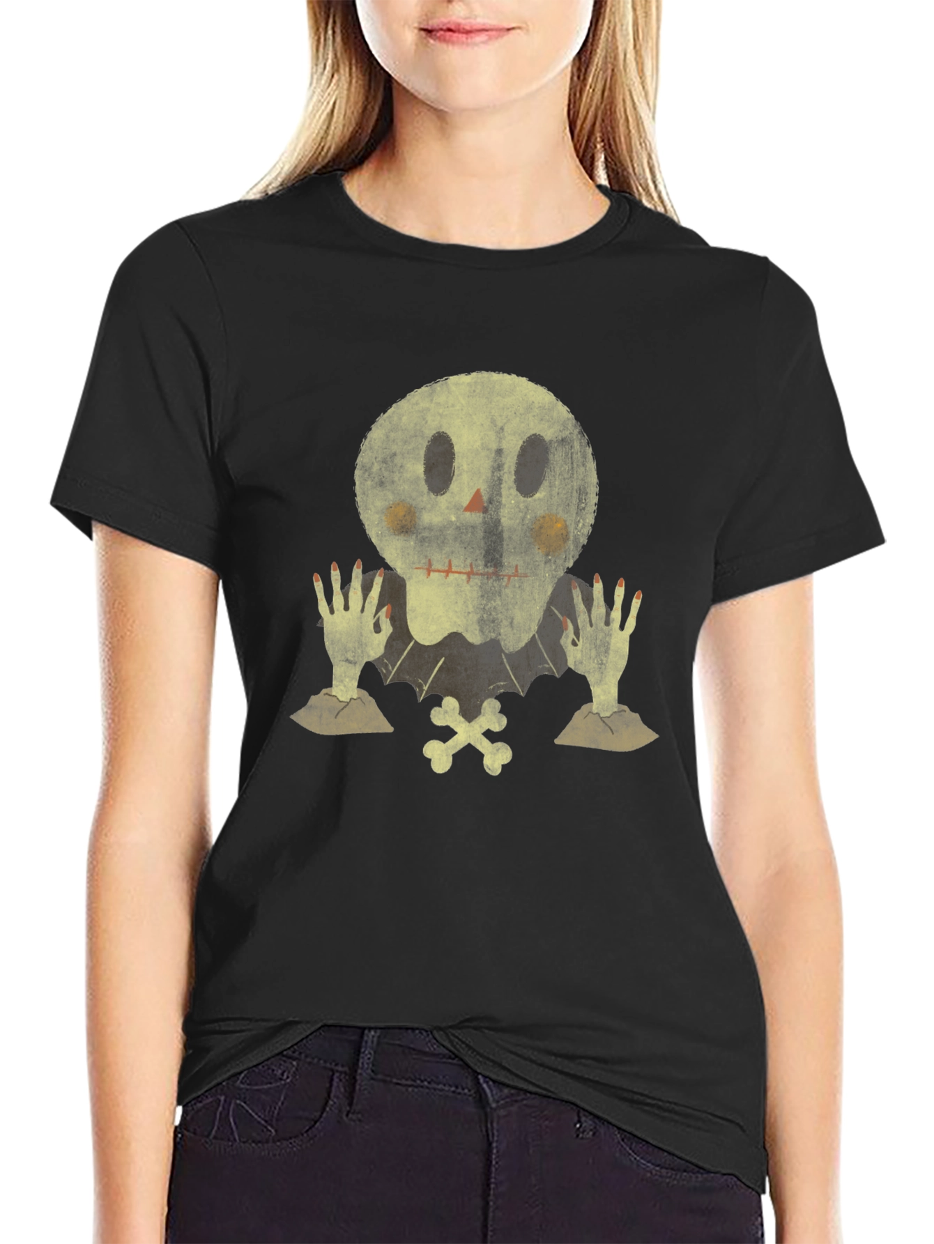 Spooky Skull Graphic Tee - Halloween Ready