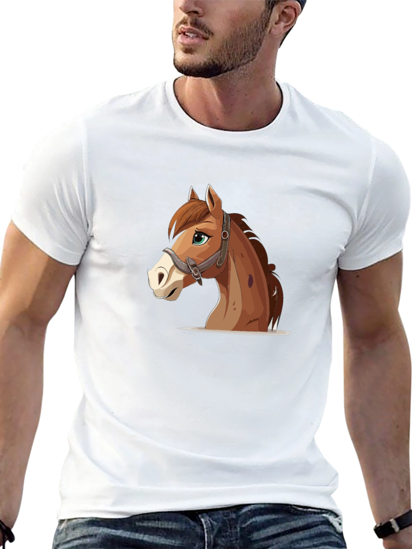 Horse Graphic Tee - Black Unisex T-Shirt