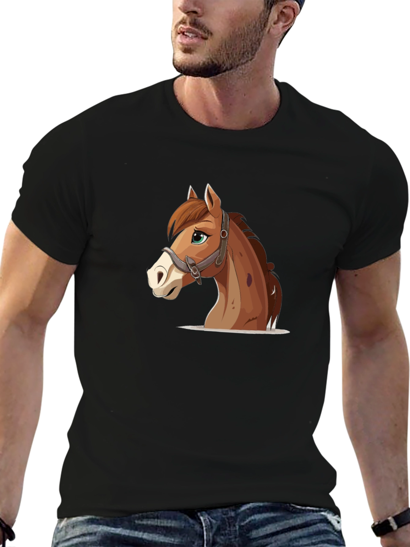 Horse Graphic Tee - Black Unisex T-Shirt