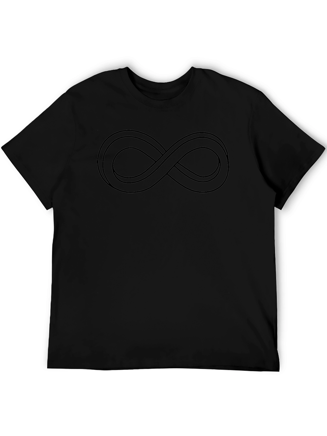 Infinity Symbol Graphic Print Black T-Shirt