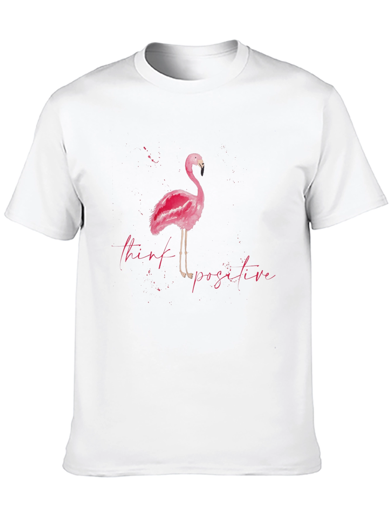 Think Positive Flamingo Tee - Stylish Mens Graphic T-Shirt