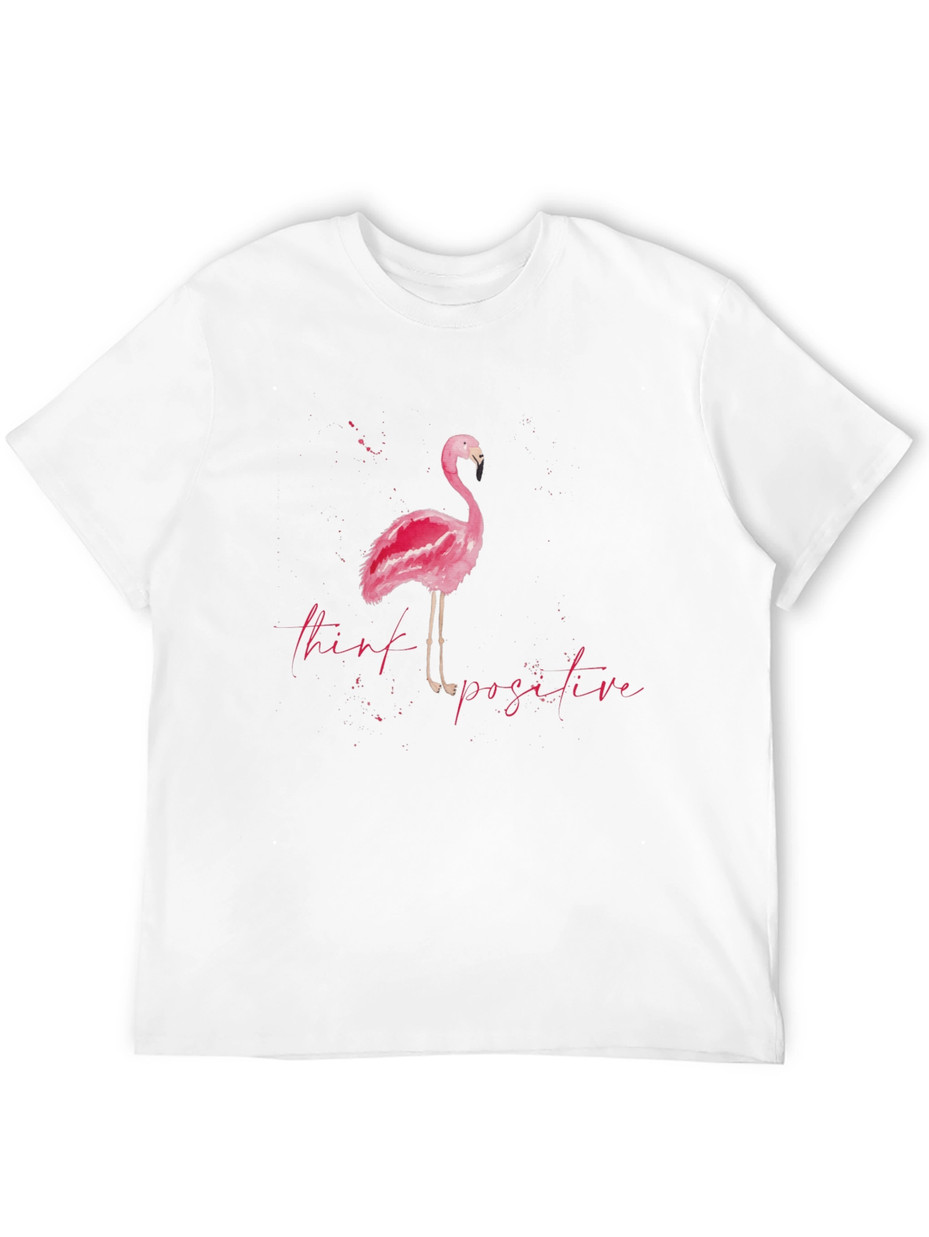 Think Positive Flamingo Tee - Stylish Mens Graphic T-Shirt