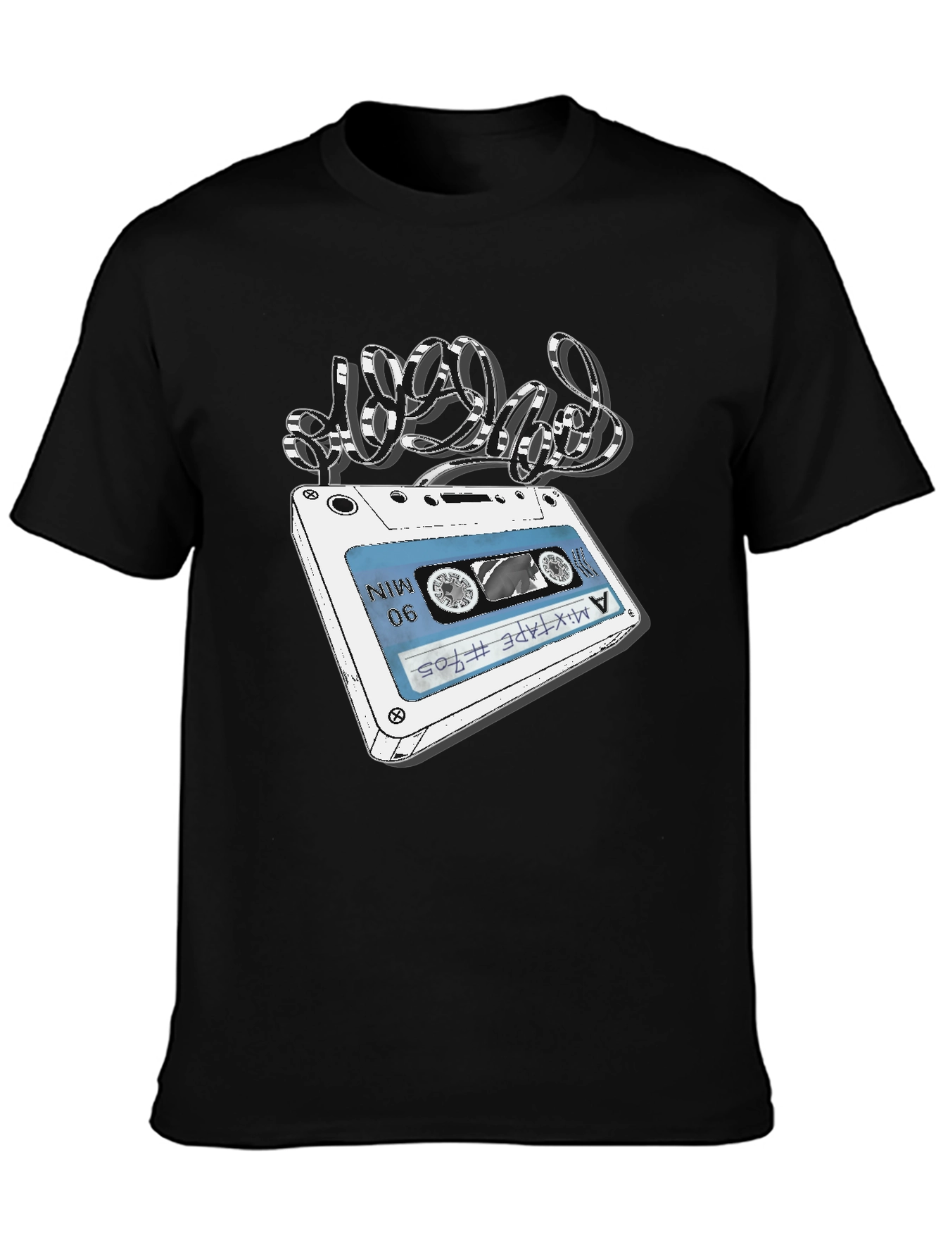 Retro Mixtape Graphic Tee - Black