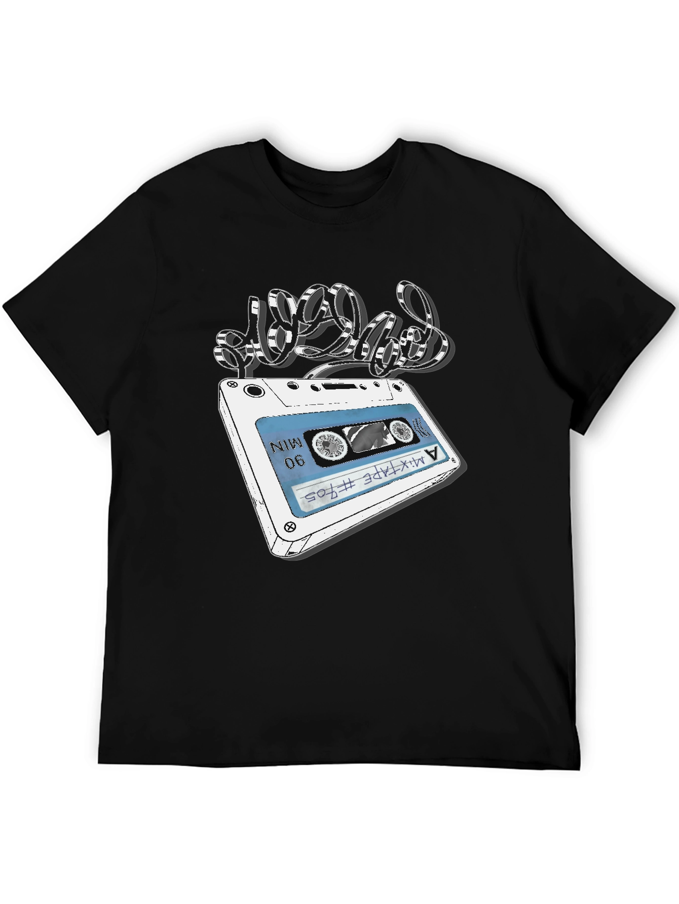 Retro Mixtape Graphic Tee - Black