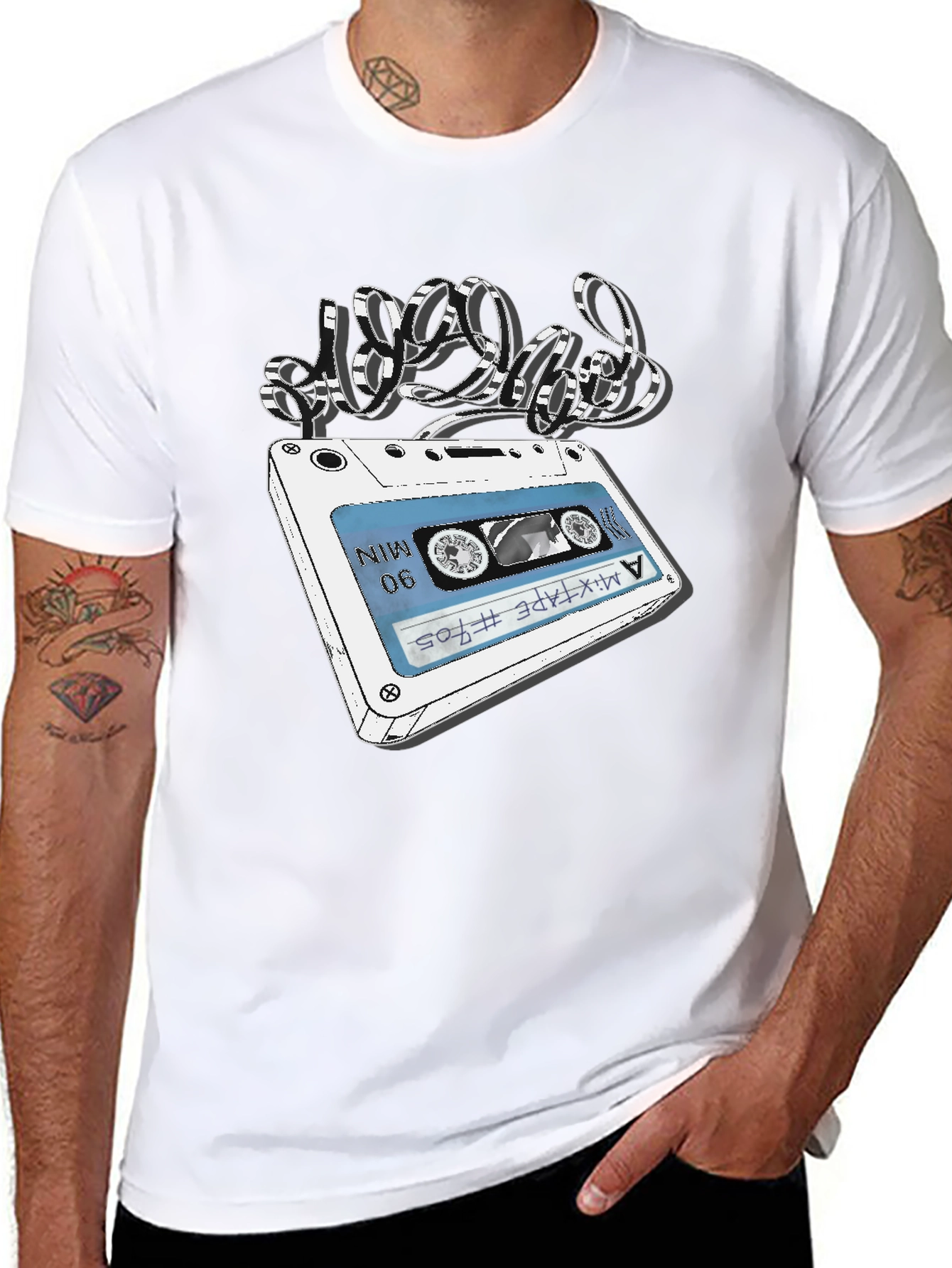 Retro Mixtape Graphic Tee - Black