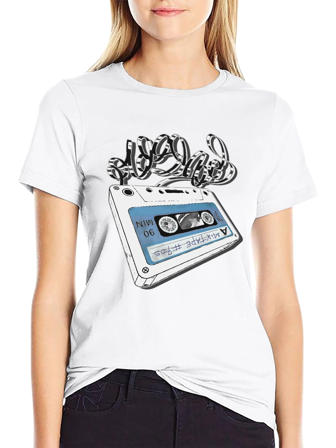 Retro Mixtape Graphic Tee - Black