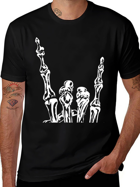 Skeleton Hand Rock On Graphic Tee