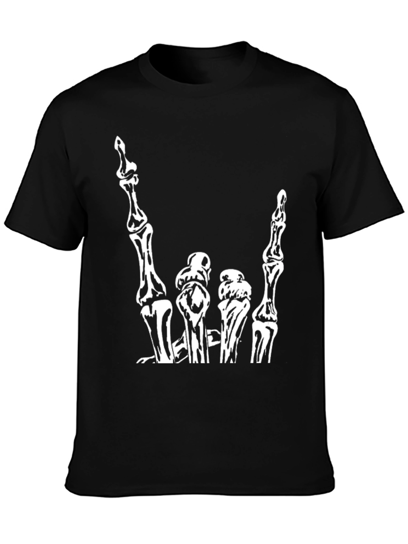 Skeleton Hand Rock On Graphic Tee