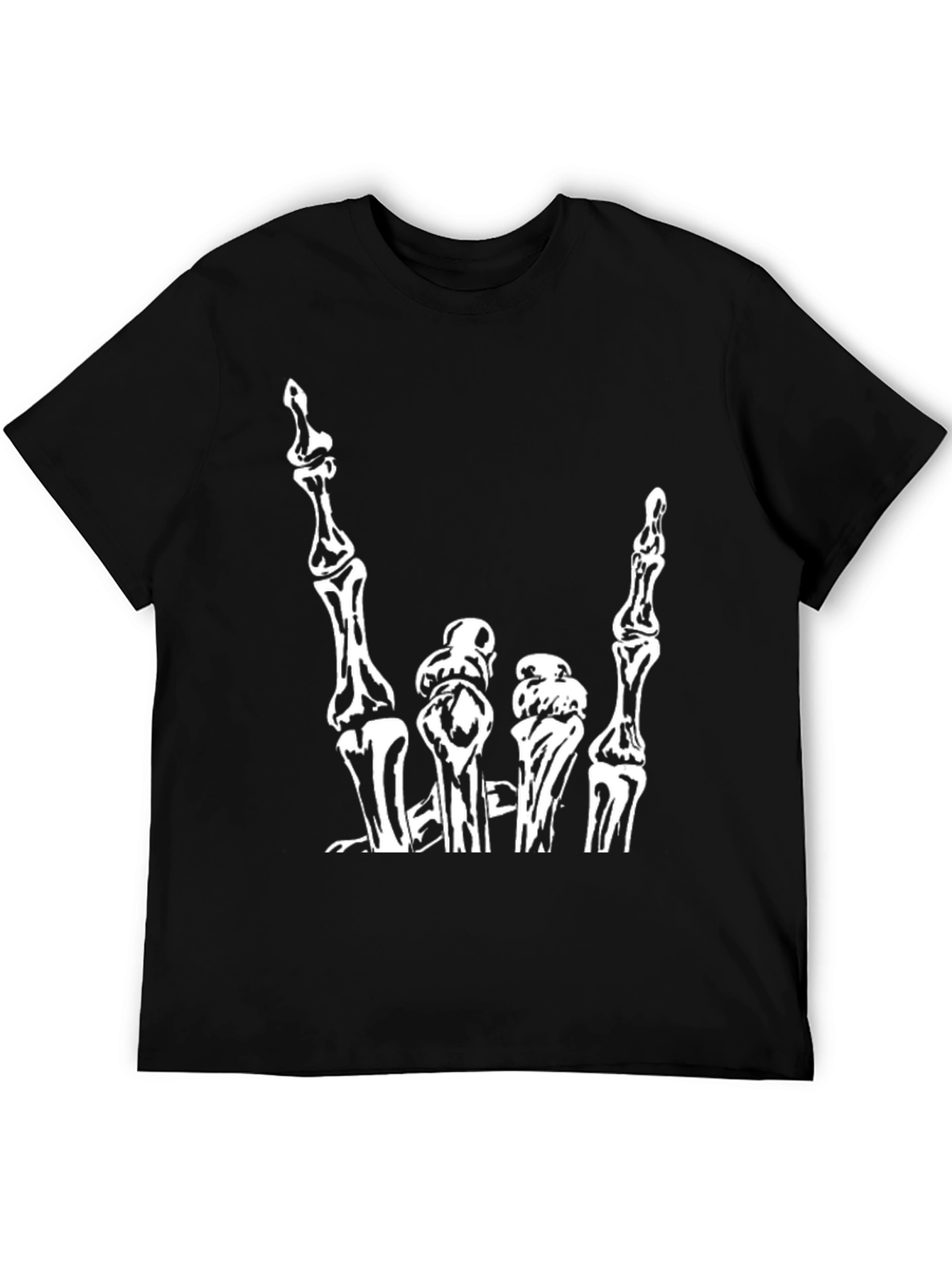 Skeleton Hand Rock On Graphic Tee
