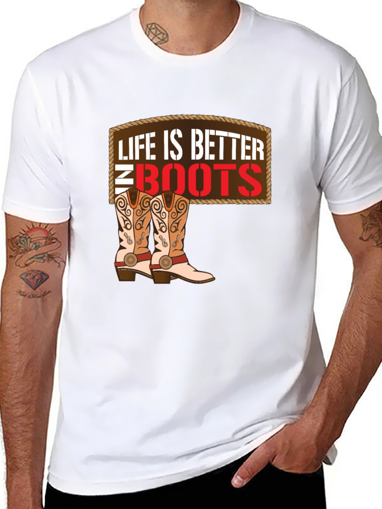 Life is Better in Boots T-Shirt - Cowboy Style