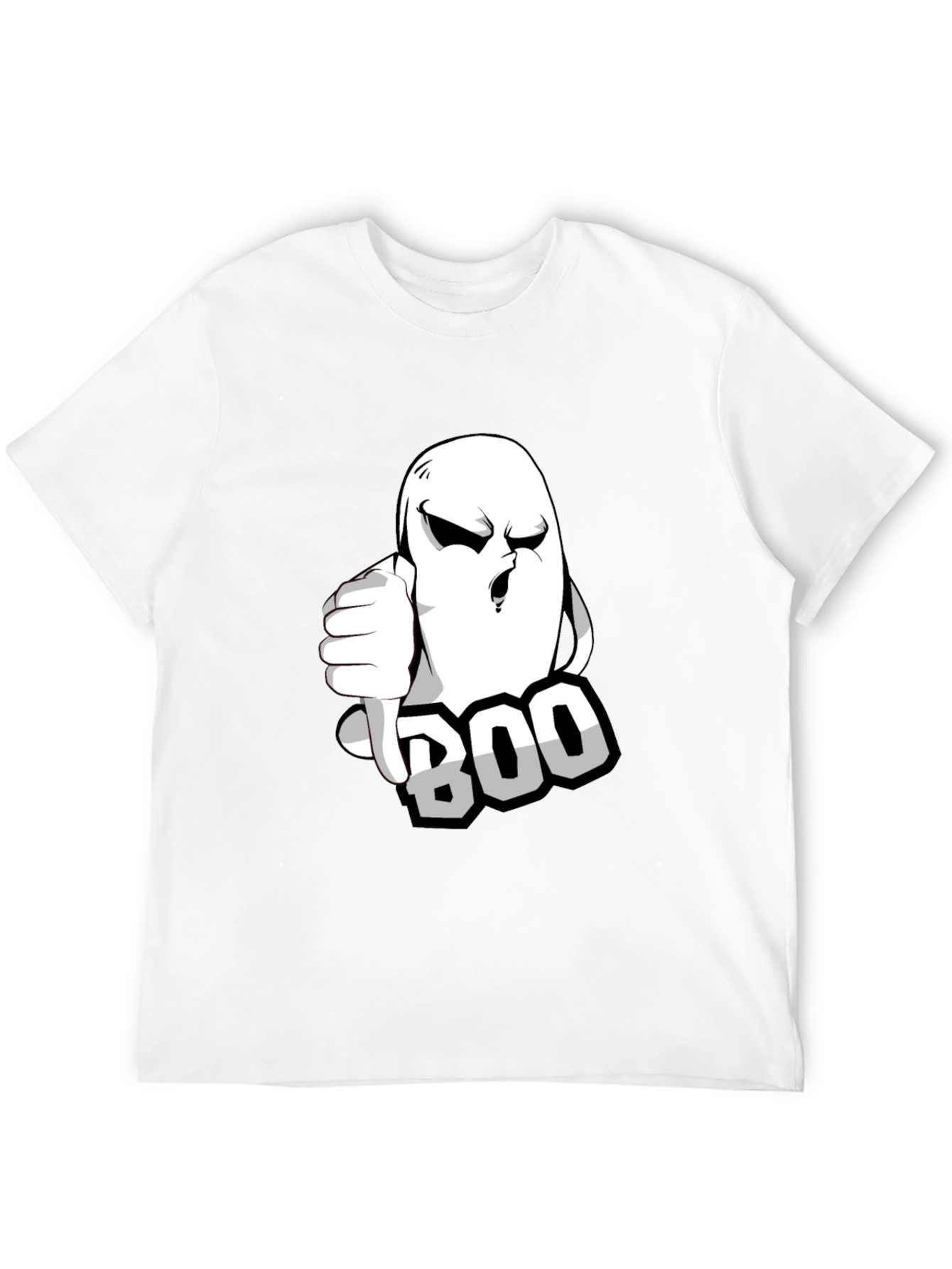 Boo Ghost Graphic T-Shirt - Black Halloween Tee