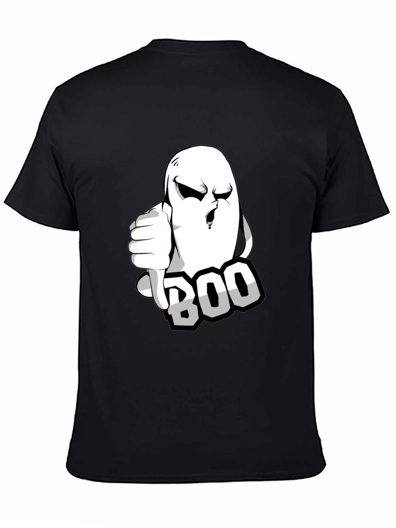 Boo Ghost Graphic T-Shirt - Black Halloween Tee