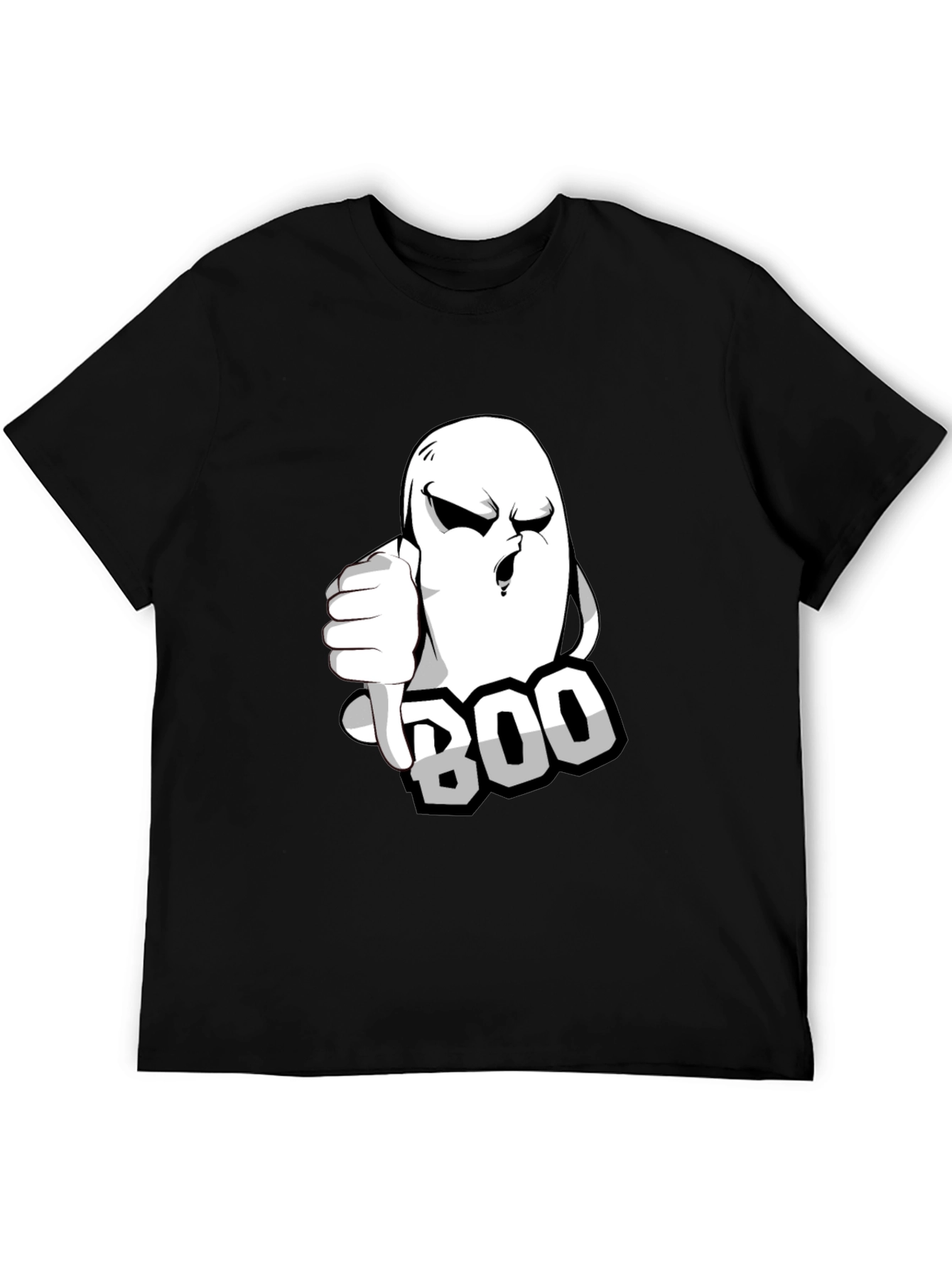 Boo Ghost Graphic T-Shirt - Black Halloween Tee