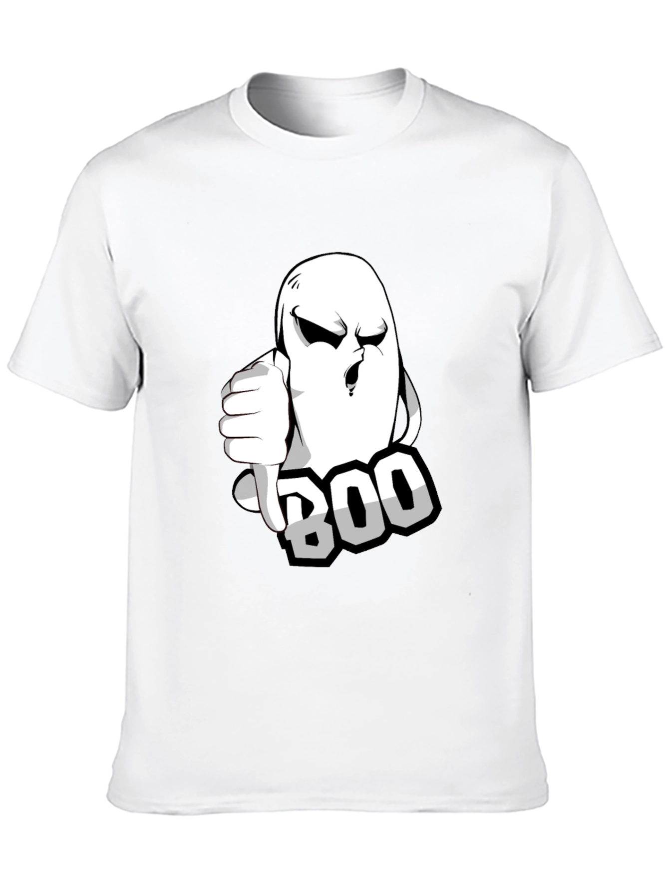 Boo Ghost Graphic T-Shirt - Black Halloween Tee
