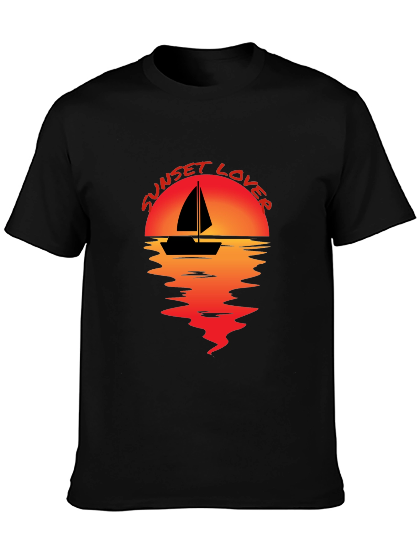 Sunset Lover Graphic Tee - Sailboat Design