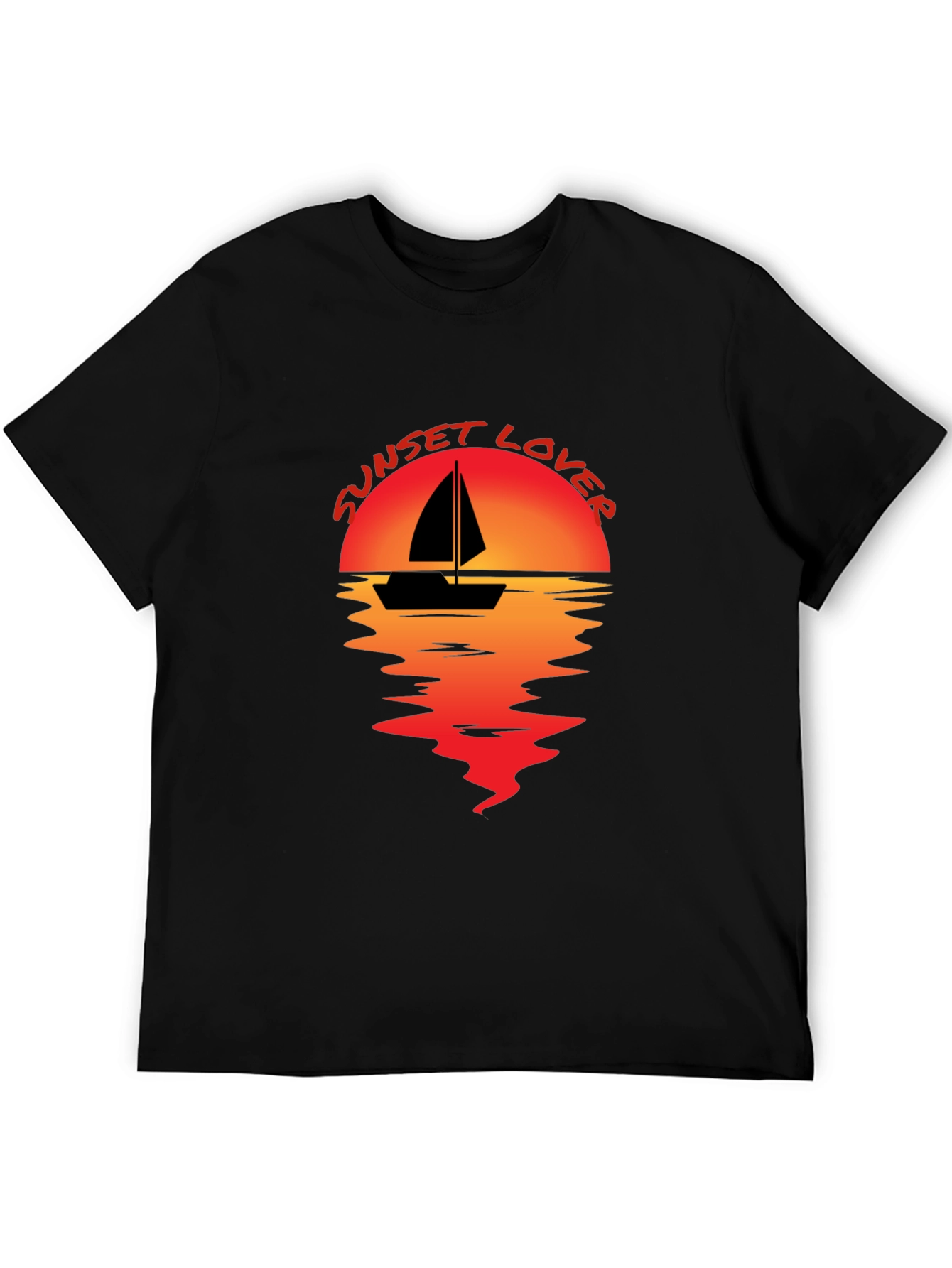 Sunset Lover Graphic Tee - Sailboat Design