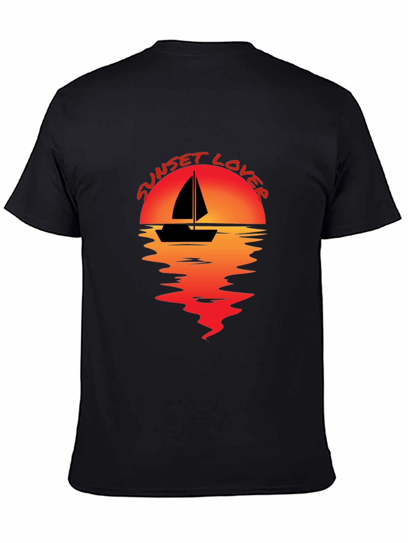 Sunset Lover Graphic Tee - Sailboat Design