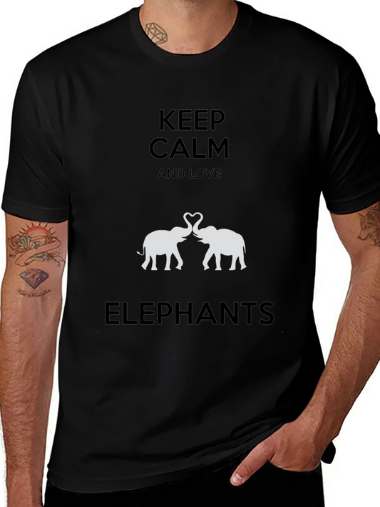 Keep Calm & Love Elephants Graphic T-Shirt