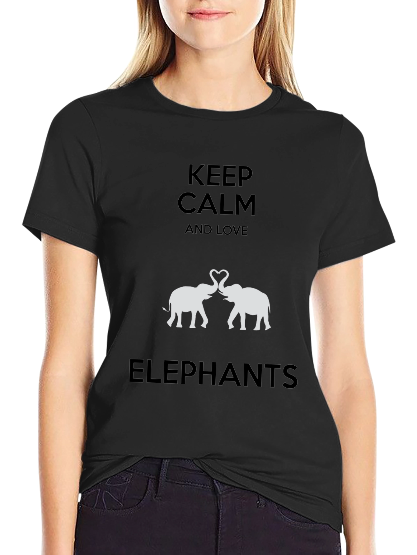 Keep Calm & Love Elephants Graphic T-Shirt