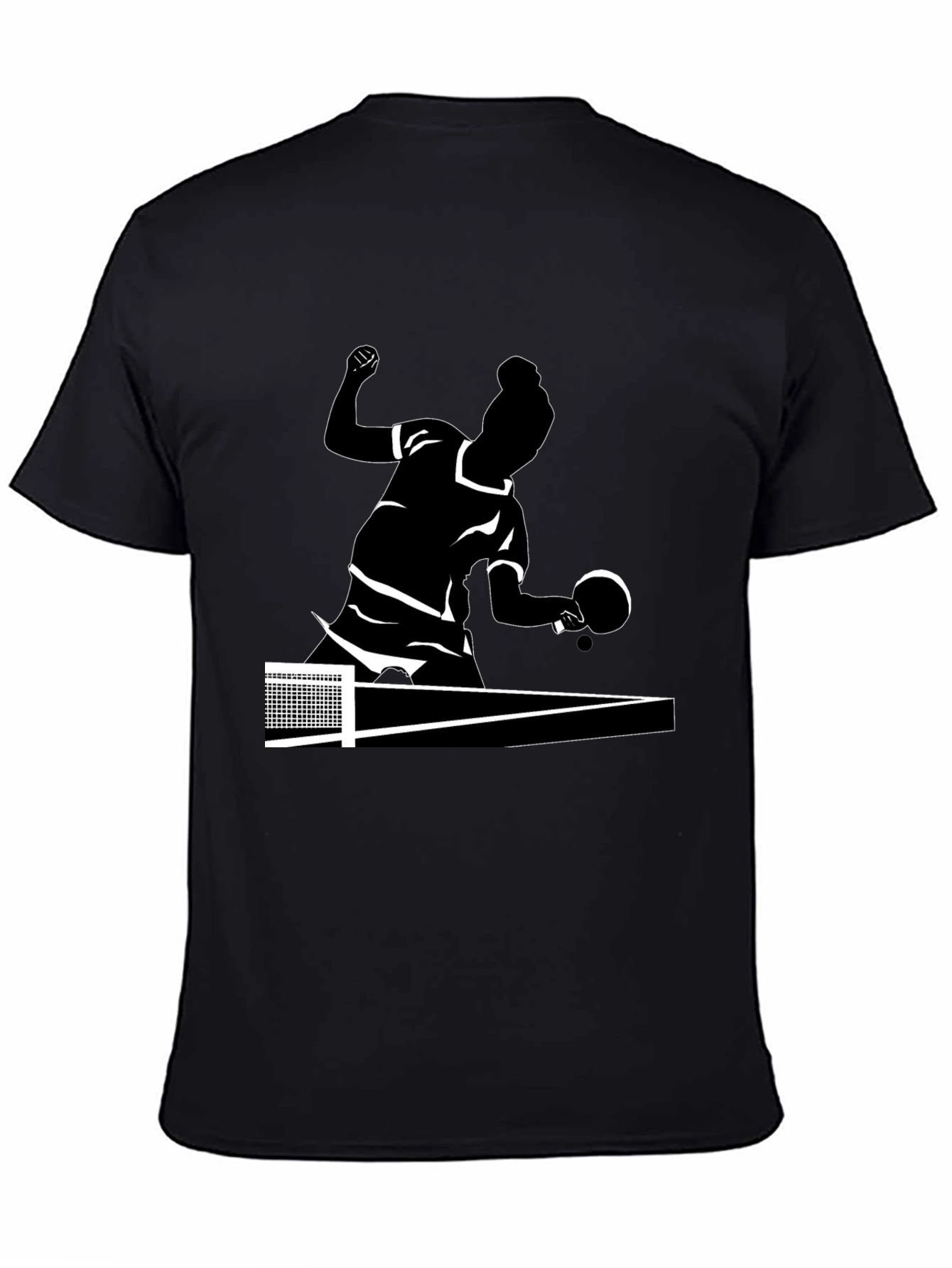 Table Tennis Player Graphic Tee - Black