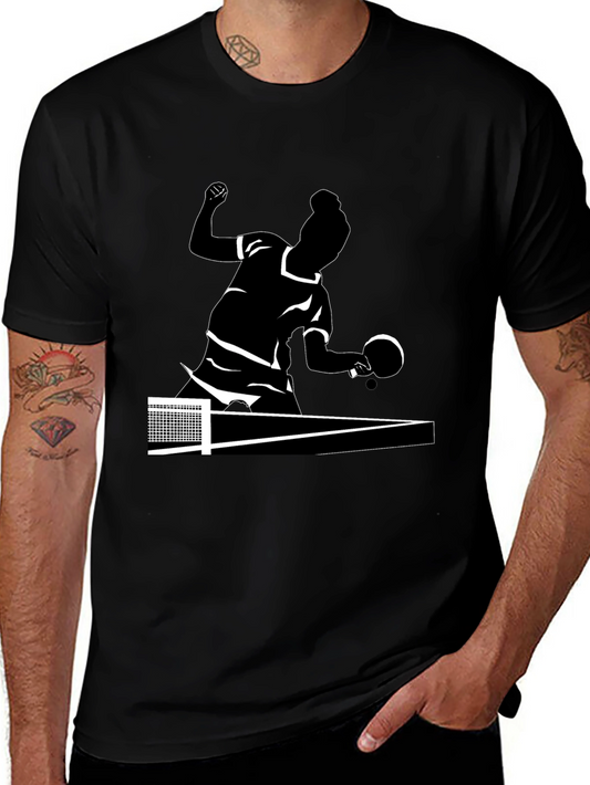 Table Tennis Player Graphic Tee - Black