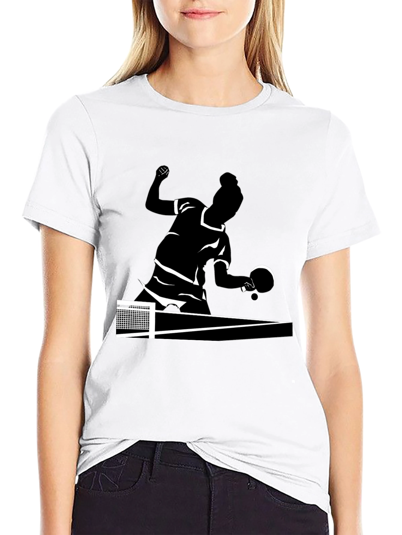 Table Tennis Player Graphic Tee - Black