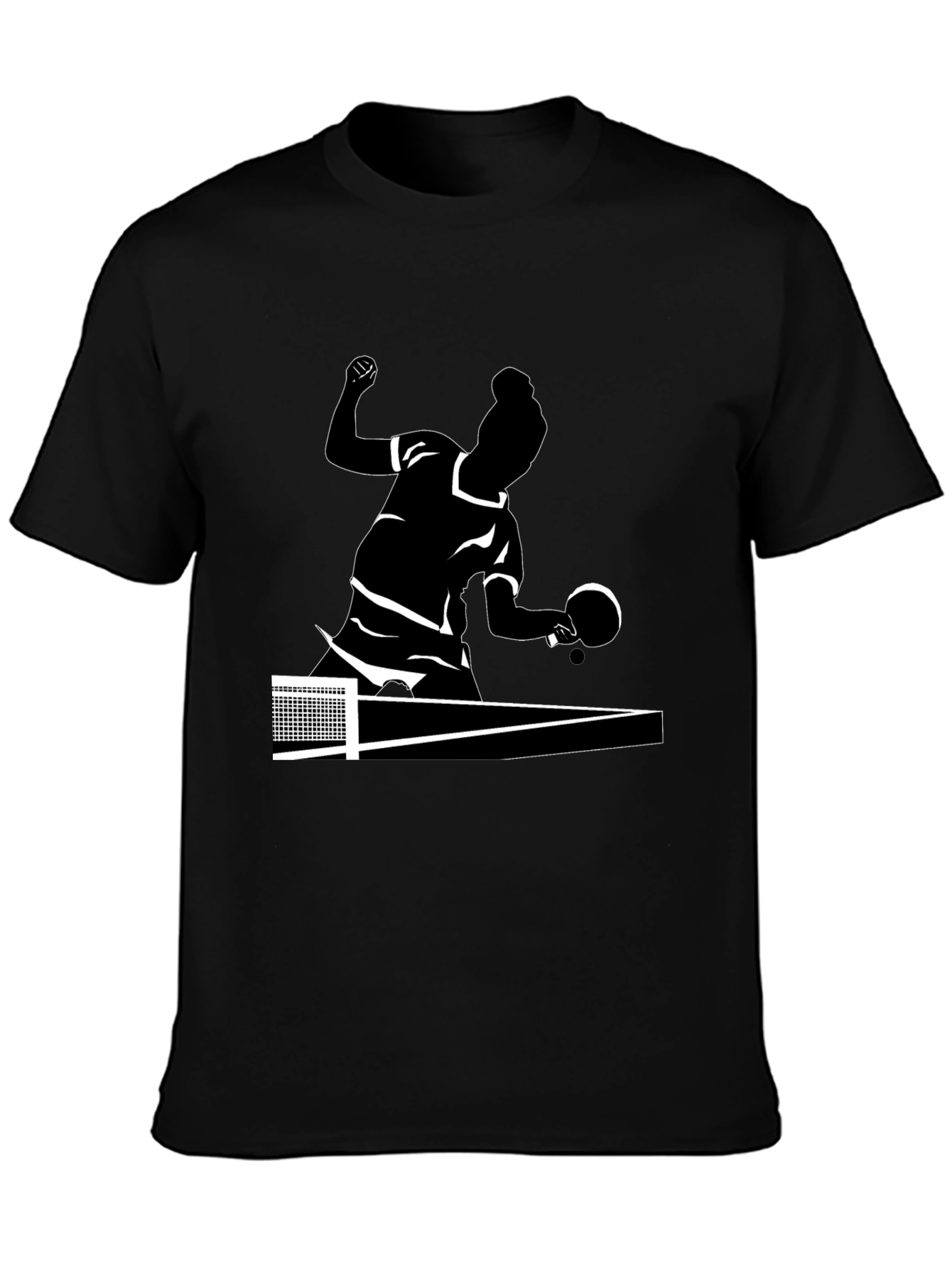 Table Tennis Player Graphic Tee - Black