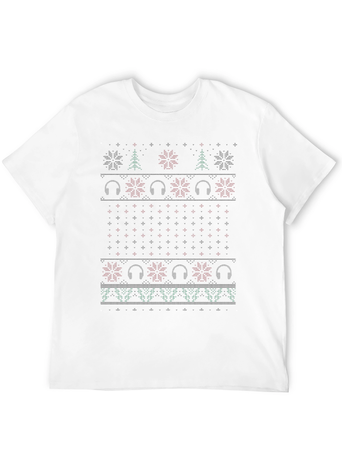 Ugly Christmas Sweater DJ Headphones T-Shirt