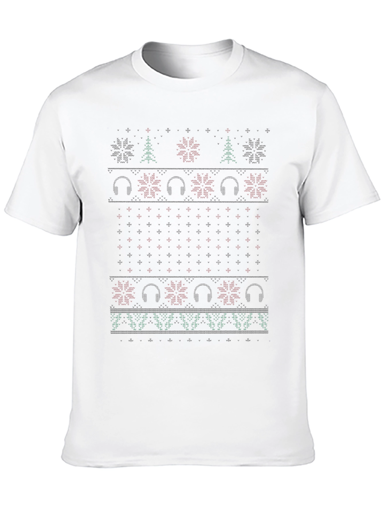 Ugly Christmas Sweater DJ Headphones T-Shirt