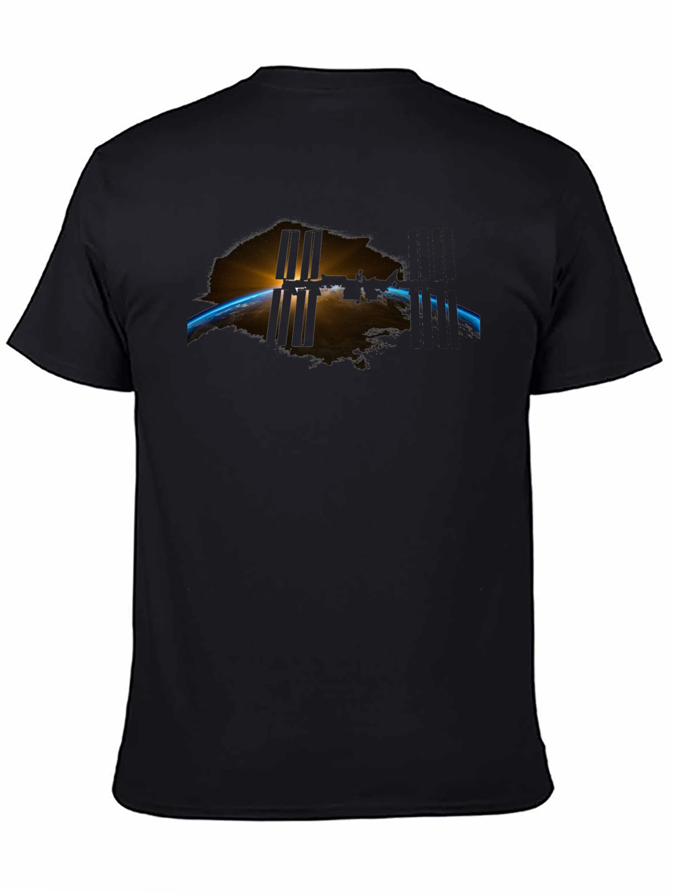 Space Station Graphic Black Tee