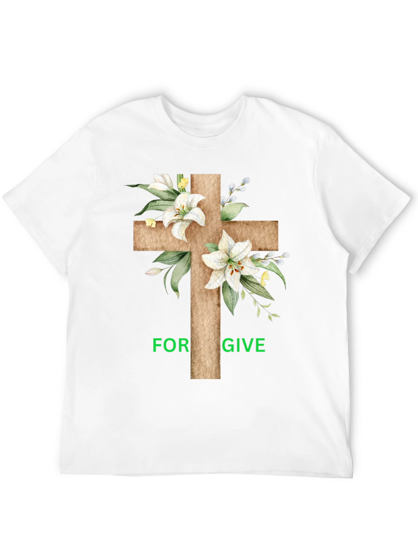 Forgive Floral Cross Graphic T-Shirt