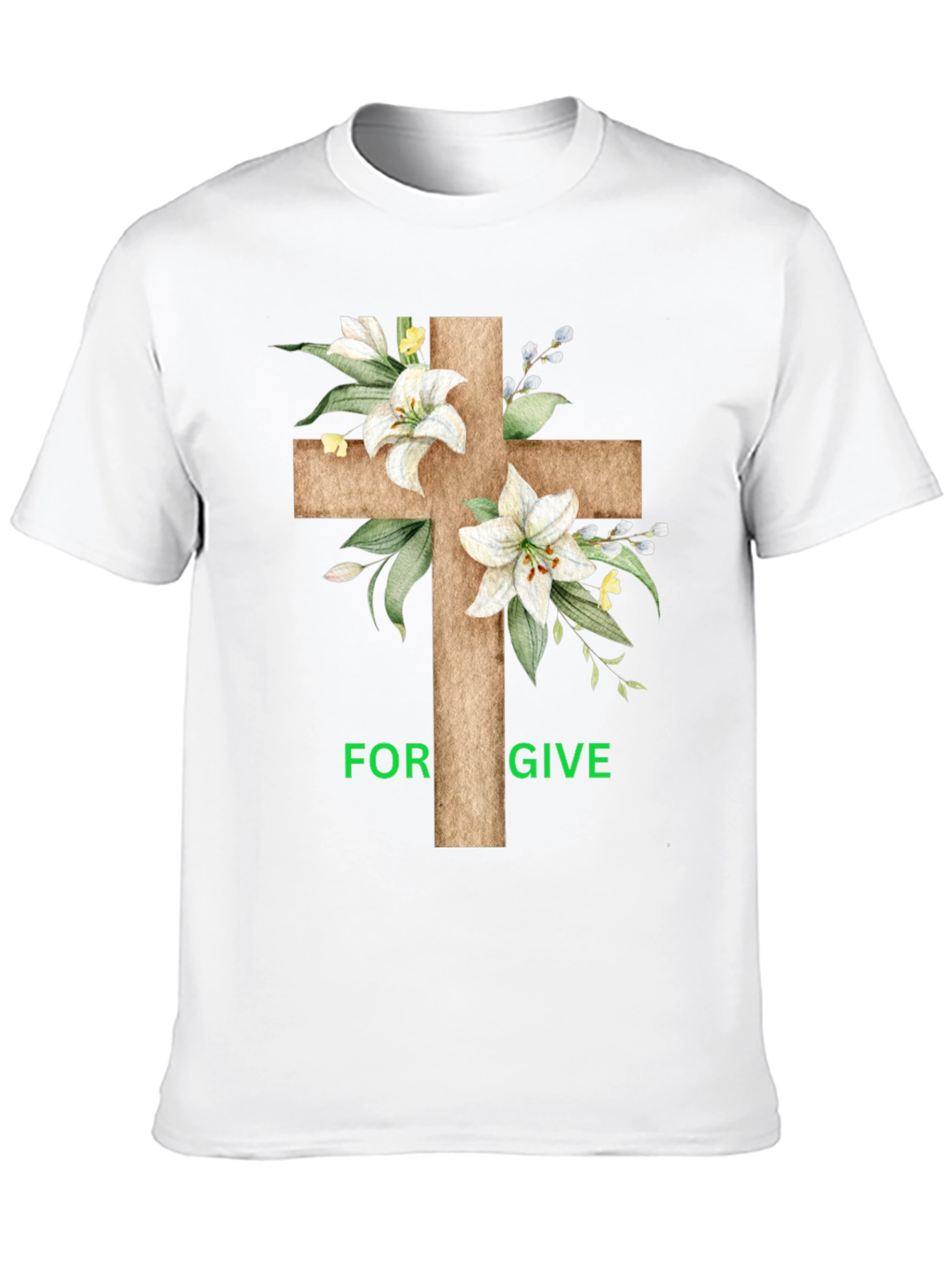 Forgive Floral Cross Graphic T-Shirt