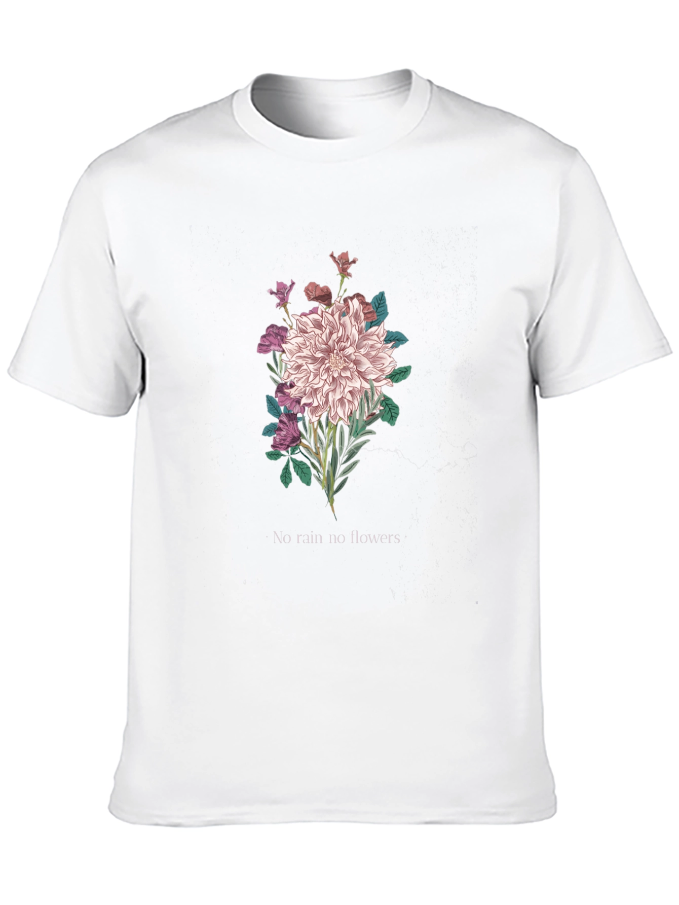 Floral Graphic Tee - No Rain No Flowers